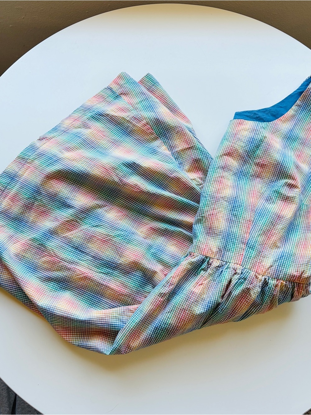 Adorable Modcloth Multicolor Rainbow Checkered Plaid Cotton Dress! Like New! - Picture 14 of 14